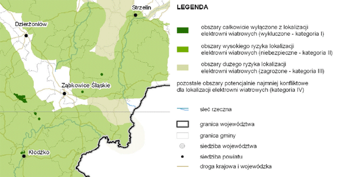 Mapa ryzyka budowy wiatraków