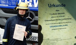 Pierwszy polski strażak, który zdał egzamin ratownika Technisches Hilfswerk jest z Budzowa
