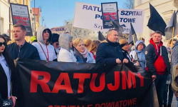 Pracownicy szpitali powiatowych protestują. Domagają się większych kontraktów na świadczenia