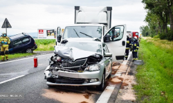 Zdarzenie sześciu aut na krajowej ósemce w Braszowicach. Droga jest całkowicie zablokowana