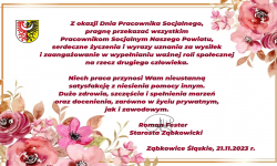 Życzenia od starosty z okazji Dnia Pracownika Socjalnego