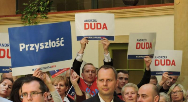Paweł Hreniak podczas wrocławskiej konwencji Andrzeja Dudy
