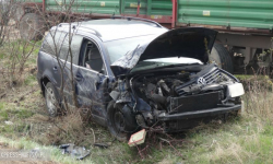 Zderzenie osobówki z traktorem