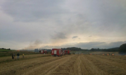 Pożar sterty słomy