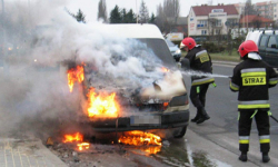 Na krajowej "ósemce" spłonęło auto