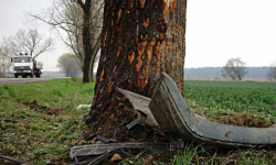 Pijany kierowca uderzył w drzewo. Strażacy musieli rozcinać karoserię