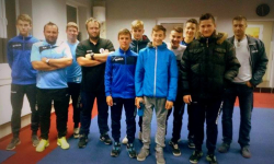 Piłkarze Orła podczas testów w Szkole Mistrzostwa Sportowego w Łodzi