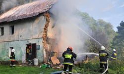 Pożar niezamieszkałego budynku w Opolnicy