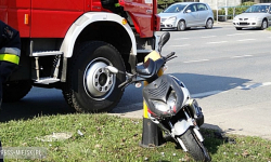 Samochód ciężarowy potrącił motorowerzystę