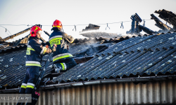Pożar magazynu z kukurydzą w Kalinowicach Dolnych 