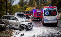 Zderzenie osobowego Volkswagena z cysterną w Mąkolnie. Droga zablokowana [foto] [aktualizacja]