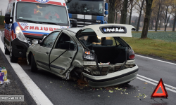 Zderzenie dwóch pojazdów na krajowej ósemce. Są utrudnienia w ruchu [foto] [aktualizacja]