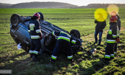 Citroen dachował w Kluczowej [foto]