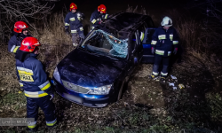 Przed Kamieńcem Ząbkowickim z drogi wypadł Ford [foto]