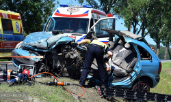 Groźne zderzenie trzech pojazdów na krajowej ósemce [foto] [aktualizacja]