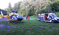 Kolejny wypadek na trasach rowerowych w Srebrnej Górze. Interweniował helikopter LPR [video]