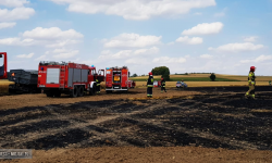 Pożar ścierniska i zboża między Kozińcem a Przedborową