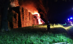 Pożar sterty słomy między Kluczową a Przedborową