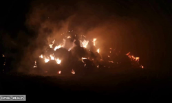 Pożar sterty słomy między Stoszowicami a Przedborową [foto]