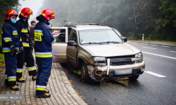 Chevrolet wypadł z drogi i uderzył w skarpę na krajowej ósemce