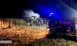 Między Budzowem a Stoszowicami spłonął kombajn [aktualizacja]