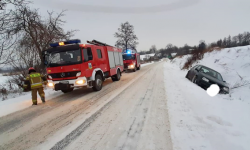 Za Brukalicami z drogi wypadł Volkswagen