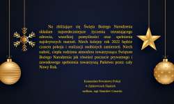 Życzenia świąteczne od Komendanta Powiatowego Policji w Ząbkowicach Śląskich