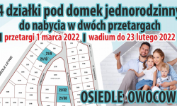 Marzysz o własnym domku jednorodzinnym? Do nabycia 4 działki na Osiedlu Owocowym