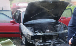 Pożar audi w Kalinowicach Górnych