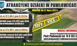 Zamieszkaj w Pawłowicach. Dwie działki na sprzedaż pod budownictwo jednorodzinne