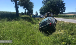 Zjechał z krajowej ósemki i wpadł do przydrożnego rowu [foto]