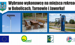 Będą miejsca rekreacji w Bobolicach, Jaworku i Tarnowie. Gmina wybrała wykonawcę