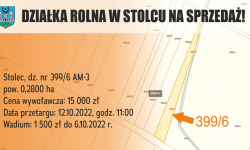 Nieruchomość gruntowa w Stolcu wystawiona na sprzedaż. Wadium do 6 października