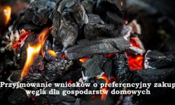 Przyjmowanie wniosków o zakup preferencyjny węgla dla gospodarstw domowych