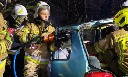 Zderzenie trzech aut i 11 poszkodowanych. Strażacy-ochotnicy ćwiczyli w Krzelkowie [foto]