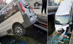 Zjechał z drogi, staranował barierki i zatrzymał się w potoku. Groźne zdarzenie w Ożarach [foto]