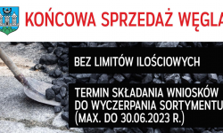 Ruszyła końcowa sprzedaż węgla w ząbkowickiej gminie