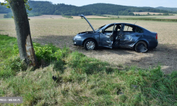 Kierująca skodą zjechała drogi i uderzyła w drzewo