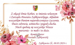 Życzenia z okazji Dnia Kobiet od władz Powiatu Ząbkowickiego