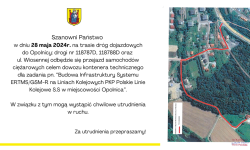 28 maja mogą wystąpić utrudnienia w ruchu w dojeździe do Opolnicy