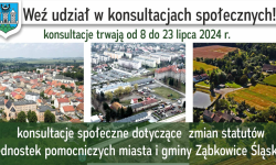 Konsultacje społeczne w sprawie zmian statutów jednostek pomocniczych miasta i gminy 