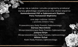 Kondolencje dla Tomasza Mądrego - komendanta KP PSP w Ząbkowicach Śląskich