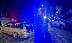 Nietrzeźwy kierowca zakończył jazdę na słupie energetycznym