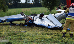 Awionetka spadła na pole. Dwie osoby ranne, interweniowały śmigłowce LPR [foto]