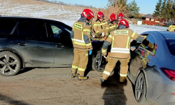 Zderzenie mercedesa i cupry w Bobolicach [foto]