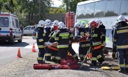 Autobus z uczniami w Byczeniu 