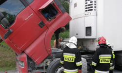 Pożar ciężarówki na K8