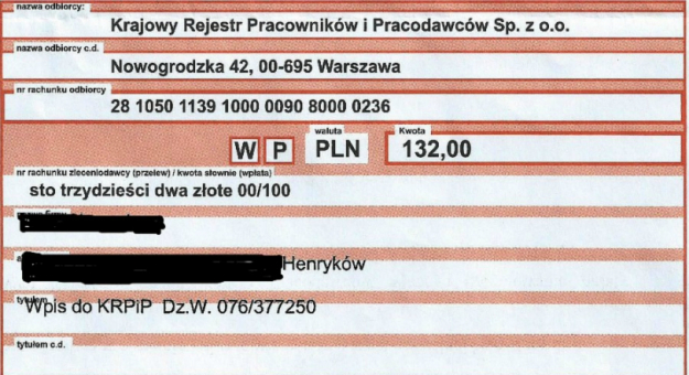 Druki wysyłane są do właścicieli firm
