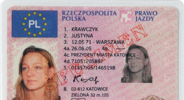 Wzór prawa jazdy