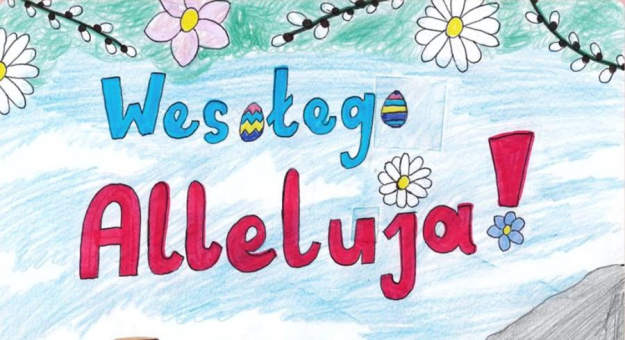 Projekt kartki opracowała Amelia Mospan, uczennica klasy V w ramach konkursu organizowanego przez Gminną Bibliotekę Publiczną w Ciepłowodach